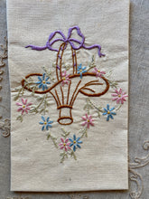 Load image into Gallery viewer, Vintage Hand Embroidered Flower Basket