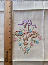 Load image into Gallery viewer, Vintage Hand Embroidered Flower Basket