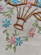 Load image into Gallery viewer, Vintage Hand Embroidered Flower Basket