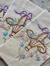 Load image into Gallery viewer, Vintage Hand Embroidered Flower Basket