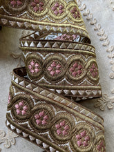 Load image into Gallery viewer, Gold and Silver Metal Thread Antique Trim