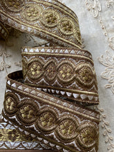 Load image into Gallery viewer, Gold and Silver Metal Thread Antique Trim