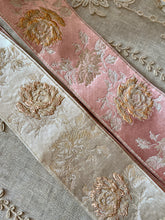 Load image into Gallery viewer, French Brocade Vintage Ribbon with Embossed Roses