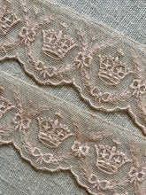 Load image into Gallery viewer, Embroidered Crowns & Bows Antique Lace