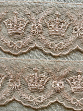Load image into Gallery viewer, Embroidered Crowns & Bows Antique Lace