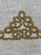 Load image into Gallery viewer, Antique Hand Sewn Gold Metal Cord French Passementerie