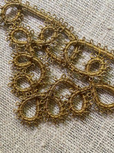 Load image into Gallery viewer, Antique Hand Sewn Gold Metal Cord French Passementerie