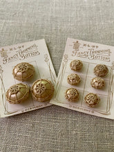 Load image into Gallery viewer, Antique Silk Passementerie Buttons with Needle Lace Cord Detail