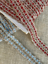 Load image into Gallery viewer, Vintage French Silver Metal and Chenille Trim