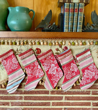 Load image into Gallery viewer, Antique French Ticking Christmas Stockings