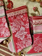Load image into Gallery viewer, Antique French Ticking Christmas Stockings