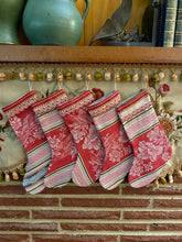 Load image into Gallery viewer, Antique French Ticking Christmas Stockings