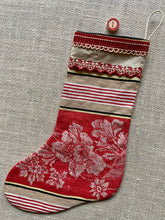 Load image into Gallery viewer, Antique French Ticking Christmas Stockings