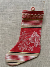 Load image into Gallery viewer, Antique French Ticking Christmas Stockings