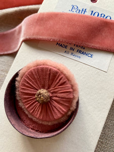 French Ashes of Roses Velvet Antique Ribbon