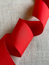Load image into Gallery viewer, Vintage Poinsettia Red Taffeta Ribbon