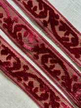 Load image into Gallery viewer, Antique Silk Velvet Gold Metal Trim