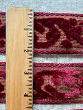 Load image into Gallery viewer, Antique Silk Velvet Gold Metal Trim