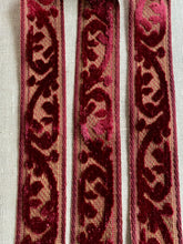 Load image into Gallery viewer, Antique Silk Velvet Gold Metal Trim