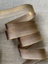Load image into Gallery viewer, Antique French Ombre and Gold Metal Ribbon