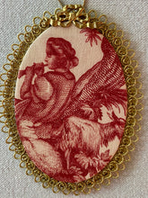 Load image into Gallery viewer, Antique French toile de Jouy Ornament