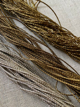 Load image into Gallery viewer, Antique Gold and Silver Metal Check Pearl Embroidery Cords