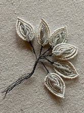 Load image into Gallery viewer, Antique French Beaded Leaves with Center Detail