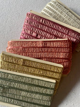 Load image into Gallery viewer, Antique French Plisse Ribbon in Persimmon and Silver Metal