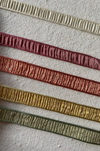 Load image into Gallery viewer, Antique French Plisse Ribbon in Persimmon and Silver Metal