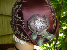 Load image into Gallery viewer, Silk Satin Glass Beaded Cloche Ribbon work