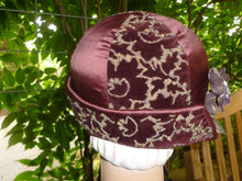 Load image into Gallery viewer, Silk Satin Glass Beaded Cloche Ribbon work