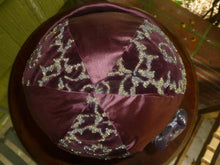 Load image into Gallery viewer, Silk Satin Glass Beaded Cloche Ribbon work