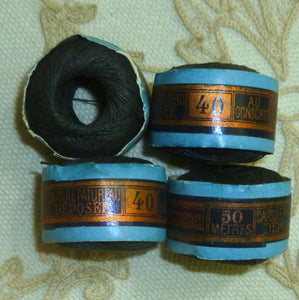 Antique French Linen Sewing Thread in Five Different Sizes