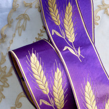 Load image into Gallery viewer, Royal Purple and Wheat Motif Ribbon Trim