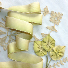 Load image into Gallery viewer, Antique Silk Picot Green Ombre Ribbon