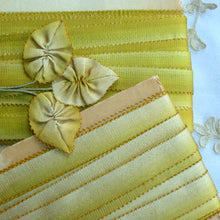 Load image into Gallery viewer, Silk French Picot Ombre Vintage Ribbon,  Golden Moss Olive