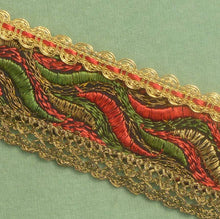 Load image into Gallery viewer, Antique French Gold Metal Abstract Ribbon Trim