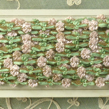 Load image into Gallery viewer, Antique French Rococo Pink Floss & Gold Metal Trim      12 Inches
