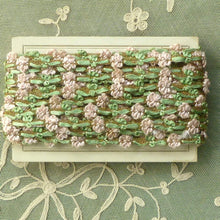 Load image into Gallery viewer, Antique French Rococo Pink Floss & Gold Metal Trim      12 Inches