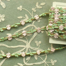 Load image into Gallery viewer, Antique French Rococo Pink Floss & Gold Metal Trim      12 Inches