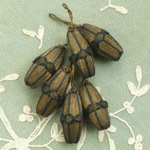 Load image into Gallery viewer, Antique Handmade Gold Metal Thread Bobbles