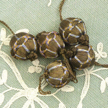 Load image into Gallery viewer, Antique Gold Metal Thread & Cord Bobble