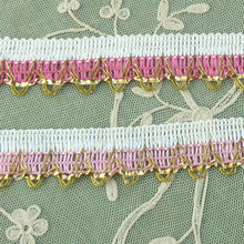 Load image into Gallery viewer, Vintage Pink and Gold Tinsel Trim