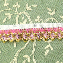 Load image into Gallery viewer, Vintage Pink and Gold Tinsel Trim