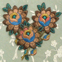 Load image into Gallery viewer, Circa 1920's Embroidered Appliqué Roses