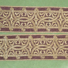 Load image into Gallery viewer, Vintage French Silk Velvet & Tinsel Trim
