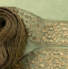 Load image into Gallery viewer, Antique Gold Metal Lace 2 & 1/4th Inch Width