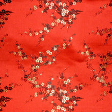 Load image into Gallery viewer, Vintage SILK Satin Damask Woven Fabric With Cherry blossom Motifs