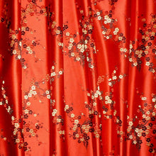 Load image into Gallery viewer, Vintage SILK Satin Damask Woven Fabric With Cherry blossom Motifs