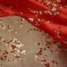 Load image into Gallery viewer, Vintage SILK Satin Damask Woven Fabric With Cherry blossom Motifs